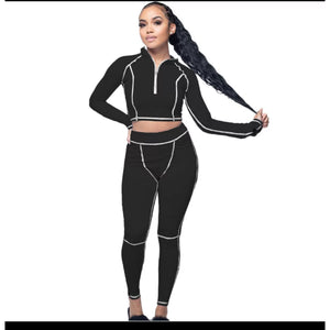 2 piece black out sweatsuit