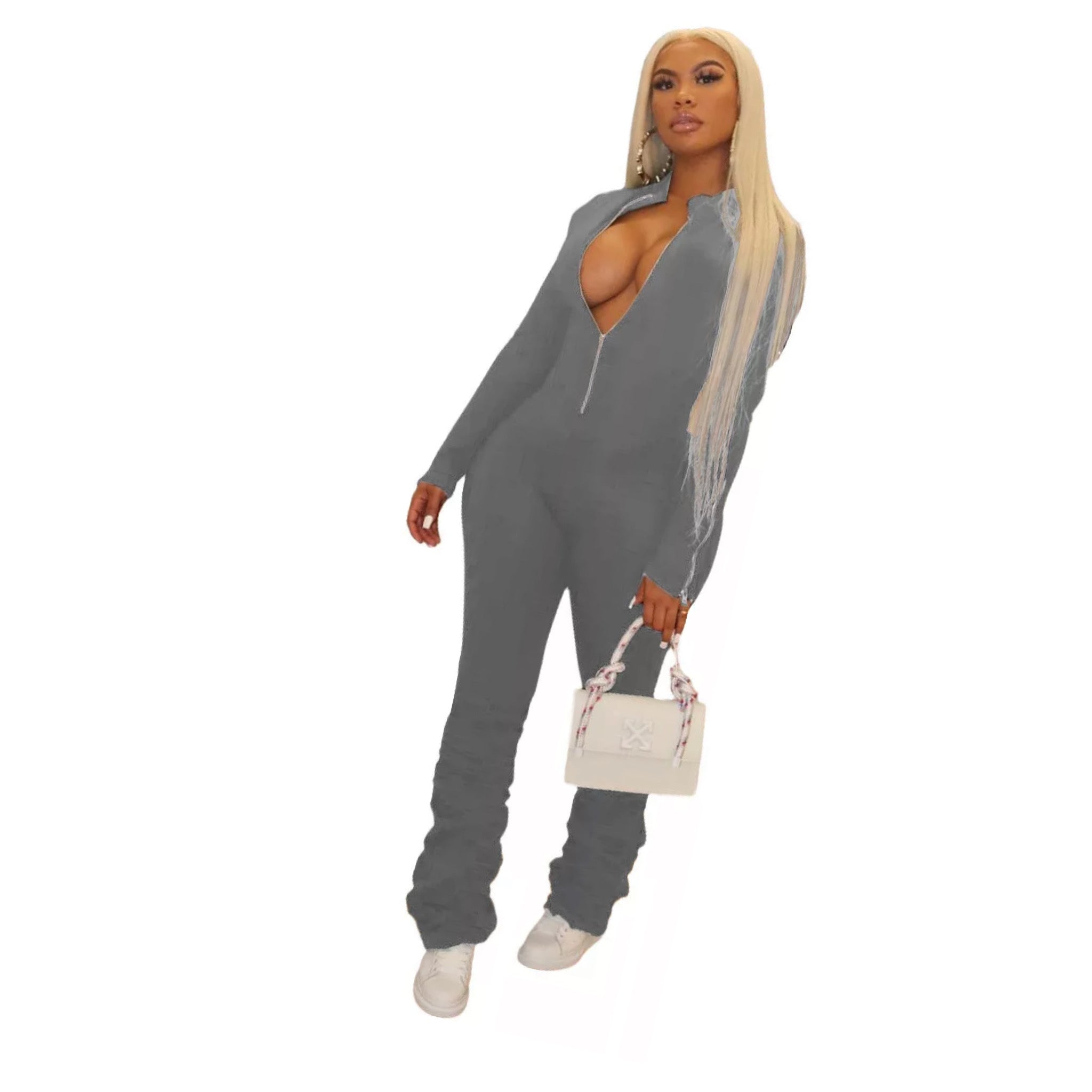 Grey falls jumpsuit